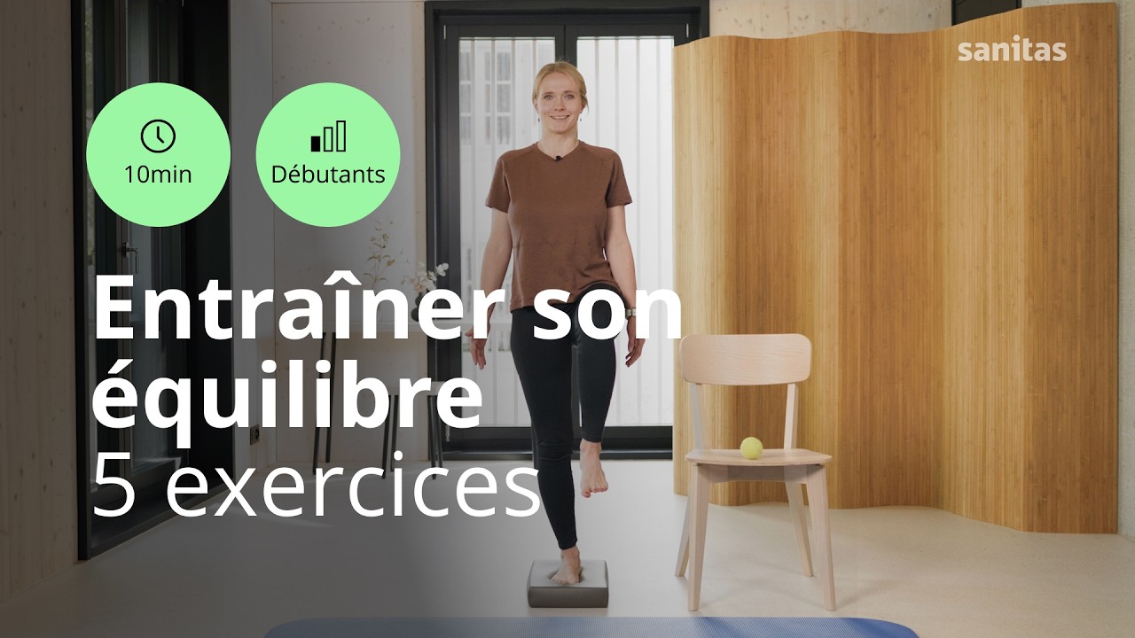 5 exercices d’équilibre simples | Exercer l’équilibre en 10' sans appareils | Entraînement Sanitas